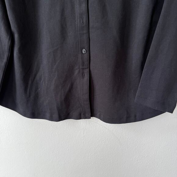 Isaac Mizrahi black Size 1X Knit Buttondown shirt - Picture 4 of 8